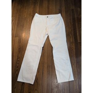 Doncaster Collection White Stretch Denim Straight Leg Pants Womens Size 14